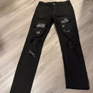 Men Forever 21 Rhinestone Distressed Jeans